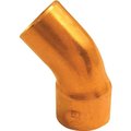 Epc Street Pipe Elbow, 112 in, Sweat x FTG, 45 deg Angle, Copper 31216